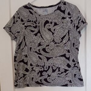 Croft & Barrow Black and White Boxy Graphic Tee